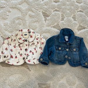 Baby girls jean jackets size 3-6 months - GAP & Old Navy (lot of 2)